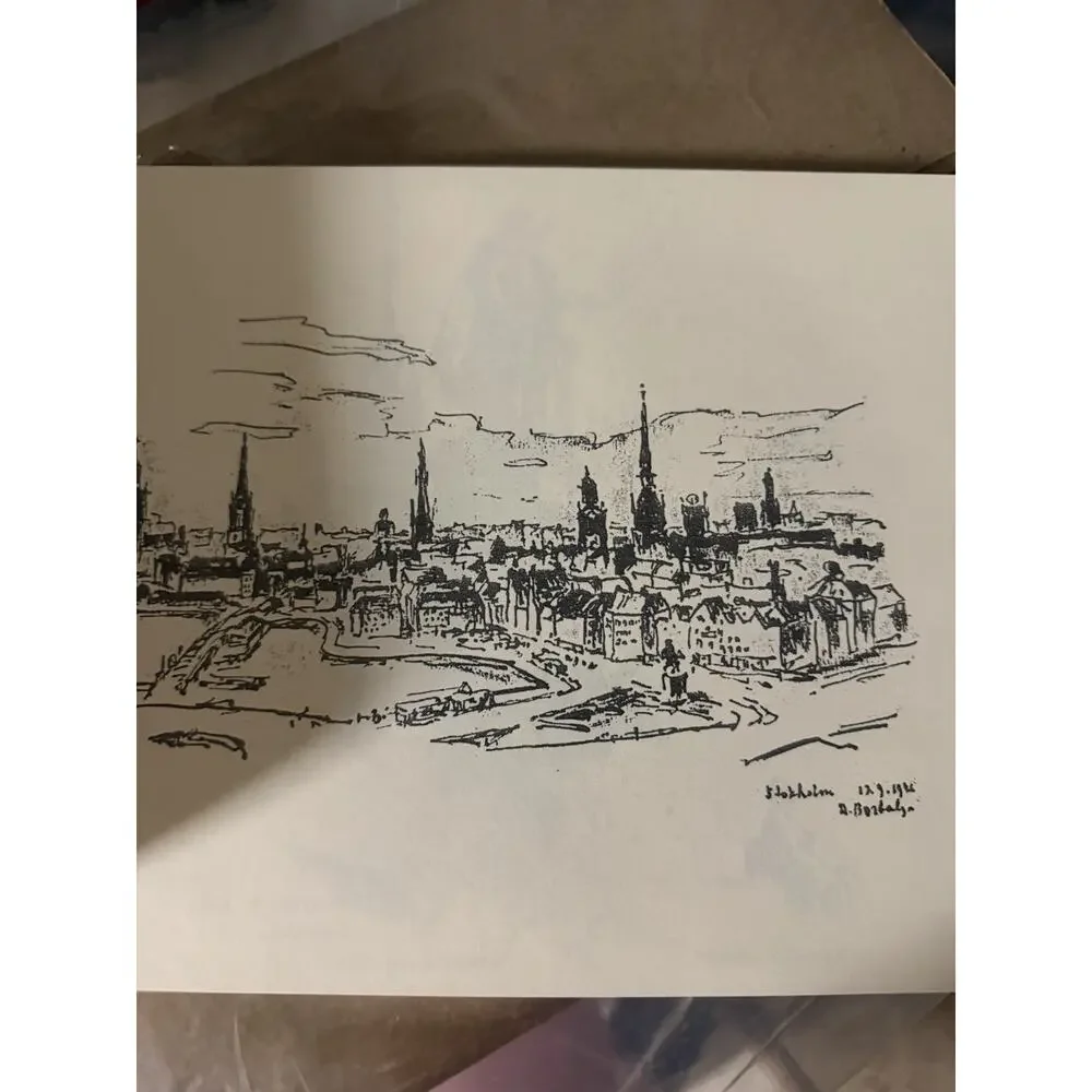 Vnt Sketchbook 80s Architecture Drawings S. Borbals Faux Leather Europe Asia